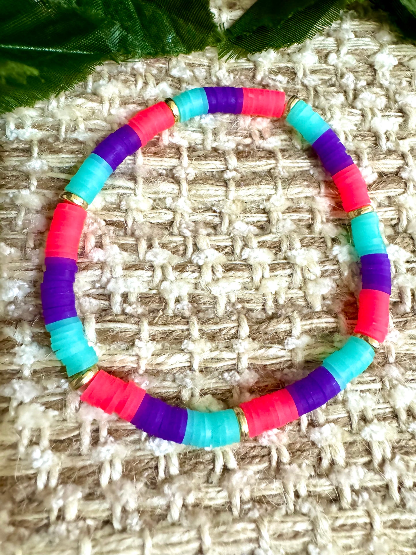 Pink/teal/purple. B