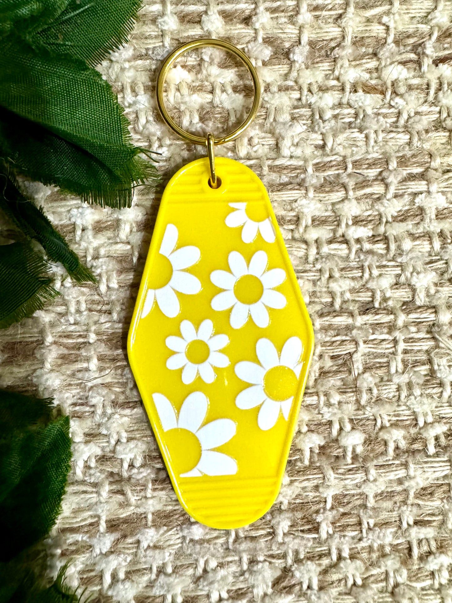 Yellow Flowers Hotel Keychain
