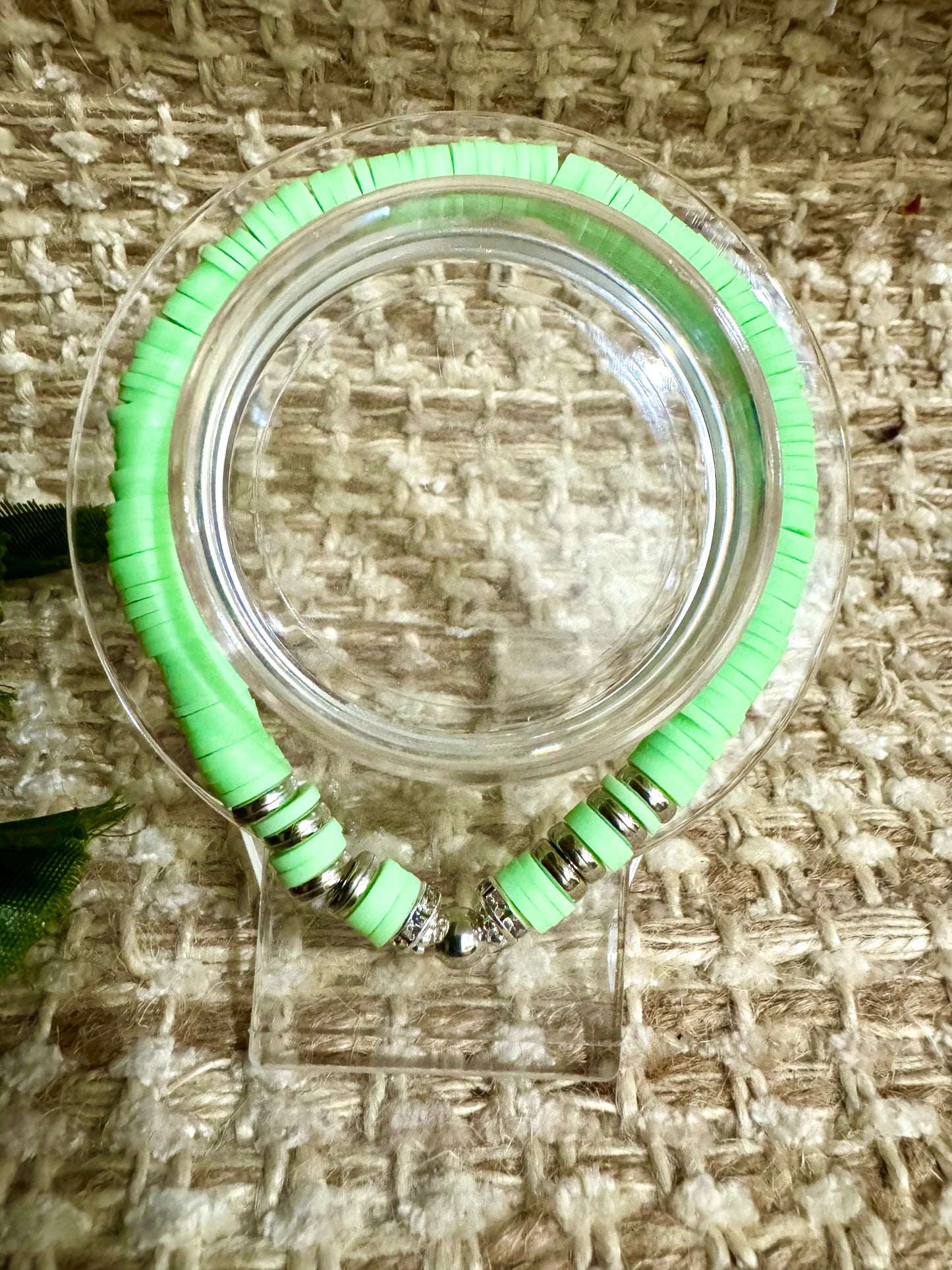 Mint with silver accents. B