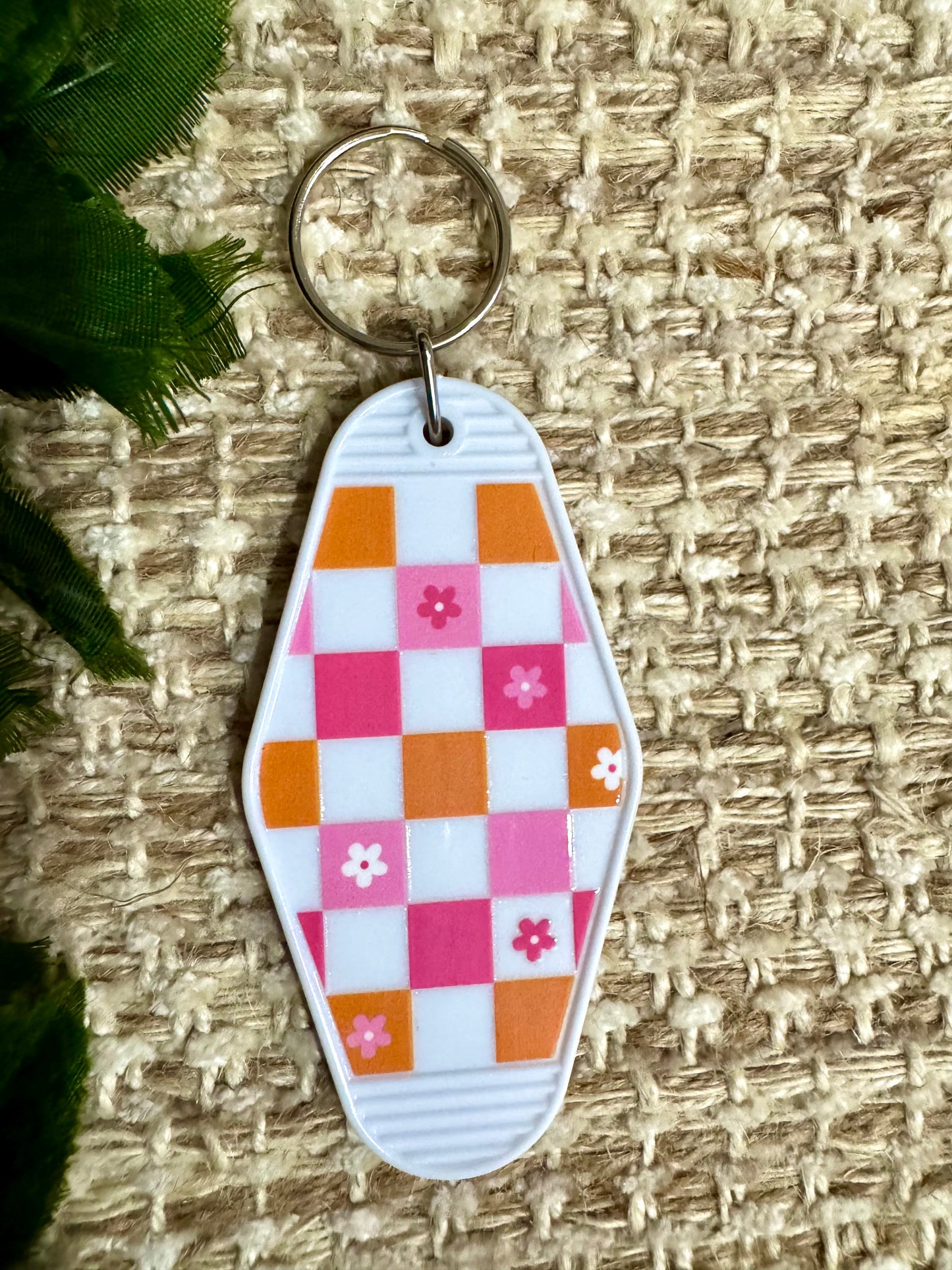 Pink And Orange Hotel Keychain