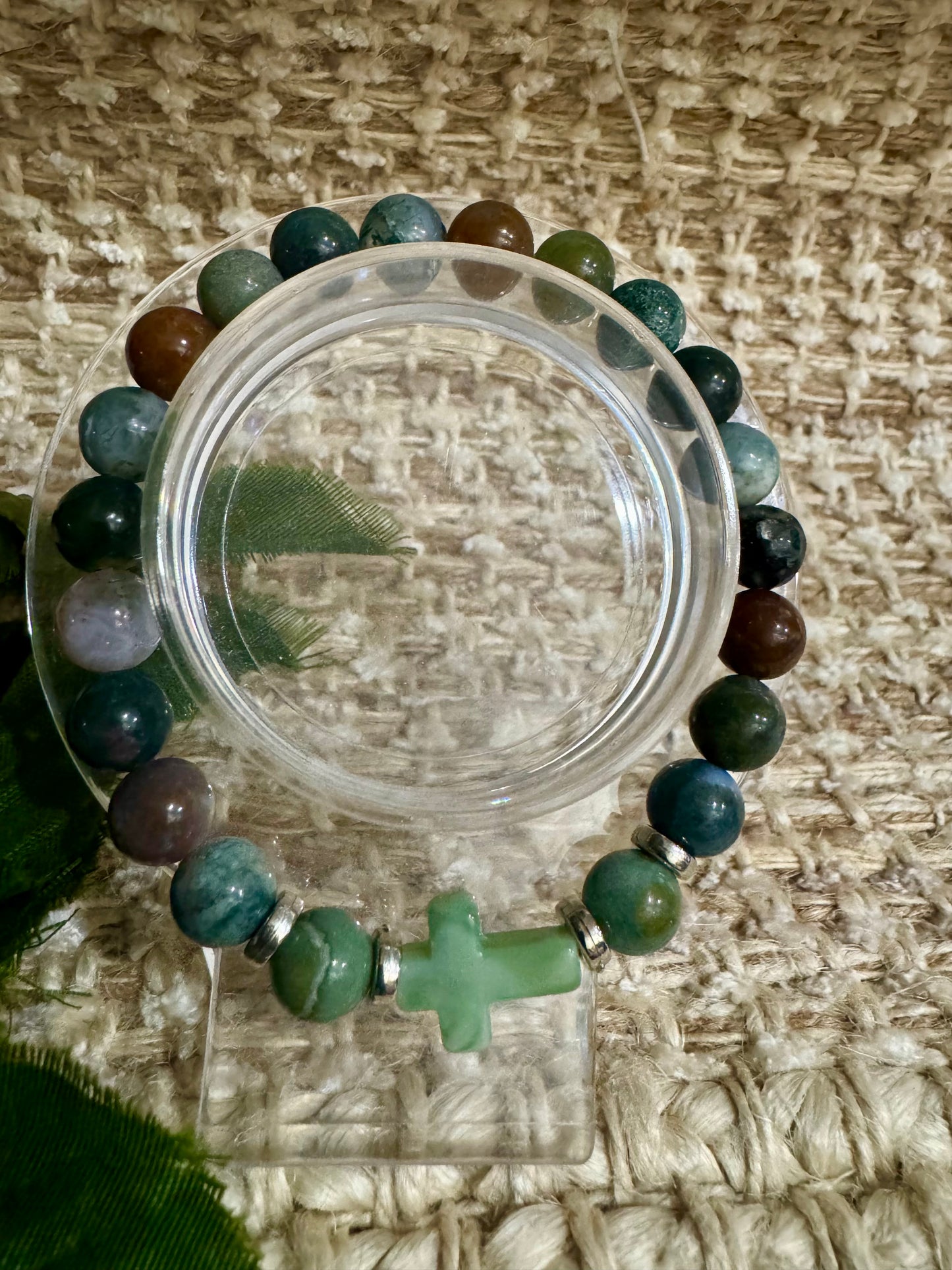 Green and earth tone cross. B