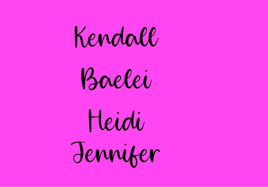 Cursive Name *Only use for SNOWGLOBES*