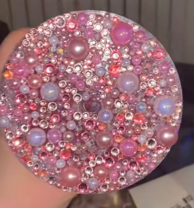 Rhinestoned Lid w/Cup