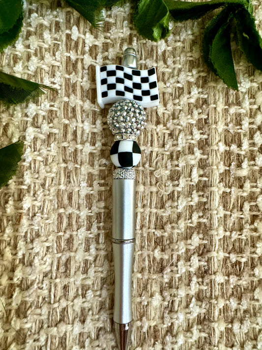 Checkered flag- silver base. P