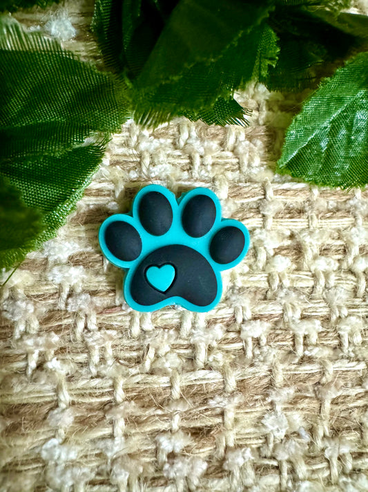 Teal paw print. F