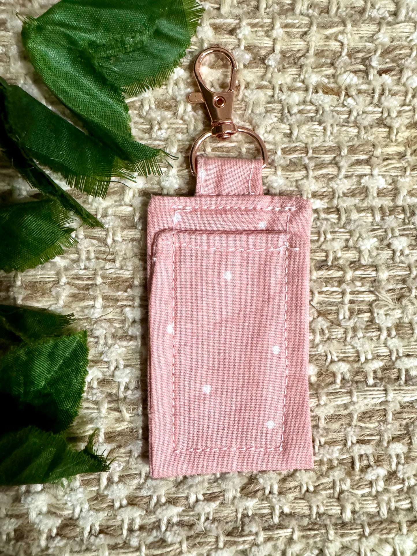 Polkadot Chapstick Holder Keychain