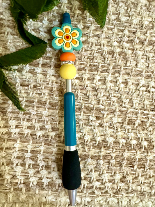 CLICK PEN- aqua flower