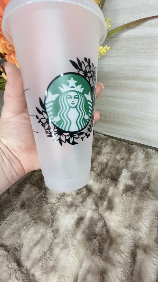 Floral Starbucks cold cup