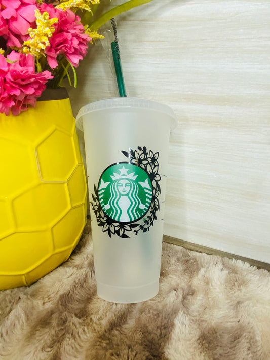 Floral Starbucks cold cup